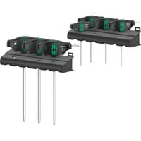 Wera 467/7 TORX HF Set 1 Quergriff-Schraubendreher + Rack, 7-teilig schwarz/grün, mit Haltefunktion