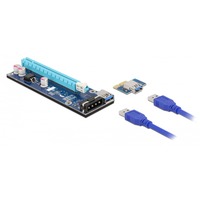 DeLOCK Riser Karte PCI Express x1 zu x16 mit 60 cm USB Kabel, Riser Card