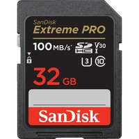 SanDisk Extreme PRO 32 GB SDHC, Speicherkarte schwarz, UHS-I U3, Class 10, V30