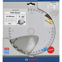 Bosch PRO Wood Kreissägeblatt 160 mm 3 Stück, Promo-Pack