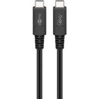 goobay USB4 Gen 3x2 Kabel, USB-C Stecker > USB-C Stecker schwarz, 1 Meter, PD, Laden mit bis zu 100 Watt