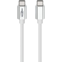 Ansmann USB Typ-C zu Typ-C Daten und Ladekabel weiß, 1,2 Meter, Laden mit bis zu 60 Watt