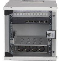 Digitus Netzwerk-Set SOHO Pro 10" 315x300 mm (BxT), IT-Schrank hellgrau, 6 Höheneinheiten