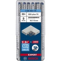 Bosch Expert Hammerbohrer SDS-plus-7X, Ø 5mm, 30 Stück Arbeitslänge 50mm