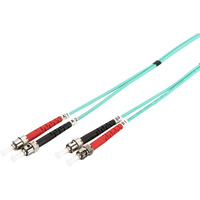 Digitus LWL Patchkabel, Duplex, ST > ST Stecker, Multimode OM3 türkis, 3 Meter