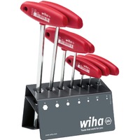 Wiha Stiftschlüssel-Set mit Quergriff Classic, Schraubendreher rot, 8-teilig, mit Werkbankständer