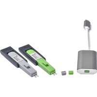 SMARTKEEPER ESSENTIAL Mini DisplayPort Lock (MD04) + Lock Key Mini (U04), Einsteckschloss Farbcode Grün, 4 Stück + 1 Schlüssel