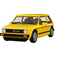 COBI Volkswagen Golf GTI (1976-1983), Konstruktionsspielzeug gelb, Maßstab 1:35