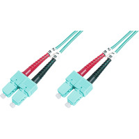 Digitus LWL Patchkabel, Duplex, SC > SC Stecker, Multimode OM3 türkis, 1 Meter