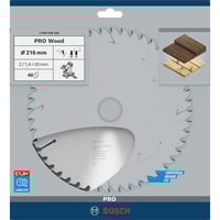 Bosch PRO Wood Kreissägeblatt, Ø 216mm, 48Z Bohrung 30mm, für Kapp- & Gehrungssägen