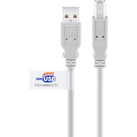 goobay USB 2.0 Kabel, USB-A Stecker > USB-B Stecker grau, 5 Meter