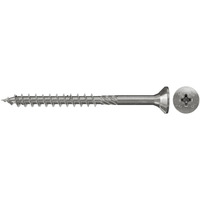 fischer Spanplattenschraube PowerFast 4,0x70 Senkkopf PZ 100 Stück, mit Teilgewinde, Edelstahl A2