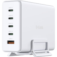 D-Link 240W GaN Ladegerät DCF-241/E, PD 3.1, QC 4.0 weiß, 1x USB-A, 4x USB-C