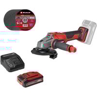 EINHELL Professional Akku-Winkelschleifer AXXIO 18/125, 18Volt rot/schwarz, Li-Ion Plus Akku 4,0Ah