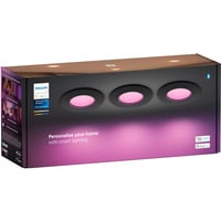 Philips Hue Hue White & Color Ambiance Slim Einbauleuchte 90 mm, LED-Leuchte schwarz, 3er-Pack