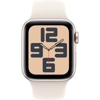 Apple Watch SE, Smartwatch champagner, Aluminium, 40 mm, Sportarmband Polarstern M/L
