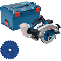 Bosch Werkzeug-Set: Akku-Kreissäge GKS 18 Volt 57 GX mit Sägeblatt in L-BOXX 