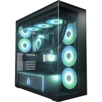 ARCTIC Xtender Mirror Black Design, Tower-Gehäuse schwarz, Tempered Glass x 2 (verspiegelt)