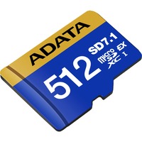 ADATA Premier Extreme microSDXC 512 GB, Speicherkarte blau/gelb, SD Express, UHS-I U3, Class 10, V30, Nintendo Switch 2 Ready