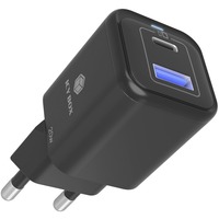 ICY BOX 2-Port USB 20W Steckerladegerät IB-PS1020-PD, USB-A + USB-C schwarz, PD 3.0 20W + QC 3.0 18W