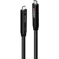 Lindy USB 3.2 Gen 1 & DP 1.4 Typ C Hybridkabel, Verlängerungskabel schwarz, 10m