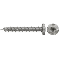 fischer Spanplattenschraube PowerFast II 4,0x40 Halbrundkopf TX 200 Stück, mit Vollgewinde, Edelstahl A2