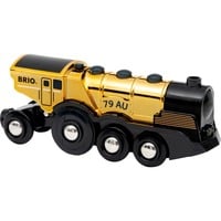 BRIO World Goldene Batterielok mit Licht und Sound, Spielfahrzeug