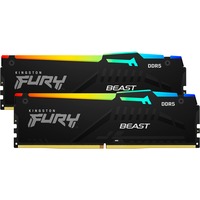 Kingston FURY DIMM 32 GB DDR5-6800 (2x 16 GB) Dual-Kit, Arbeitsspeicher schwarz, KF568C34BBEAK2-32, FURY Beast RGB, INTEL XMP, AMD EXPO