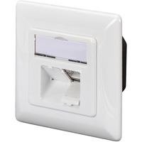Digitus CAT.6A Datenanschlussdose, Aufputz, geschirmt, 2x RJ-45 LSA weiß, Klasse EA