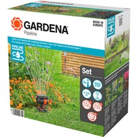 GARDENA Start-Set Pipeline mit Viereckregner, Wasserhahn mit 2 Wassersteckdosen