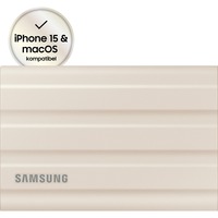 Samsung Portable SSD T7 Shield 2 TB, Externe SSD beige, USB-C 3.2 Gen 2 (10 Gbit/s), extern
