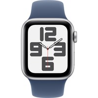 Apple Watch SE, Smartwatch silber, Polarstern, Aluminium, 40 mm, Sportarmband Denim M/L