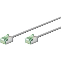 goobay Ultraflexibles Cat.8.1 Patchkabel slim, U/FTP grau, 2 Meter, extrakurze Stecker
