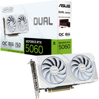 ASUS GeForce RTX 5060 DUAL OC WHITE 8GB, Grafikkarte weiß, DLSS 4, 3x DisplayPort, 1x HDMI 2.1
