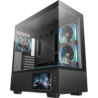 DeepCool CH690 LCD, Tower-Gehäuse schwarz, Tempered Glass x 2