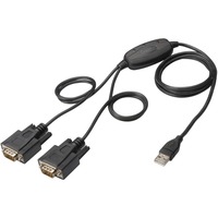 Digitus USB 2.0 Adapterkabel, USB-A Stecker > 2x Seriell RS232 Stecker schwarz, 1,5 Meter