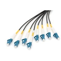 Digitus Glasfaser Universal Breakout Kabel, Duplex, LC/UPC Stecker, Multimode OM4 schwarz, 100 Meter, vorkonfektioniert