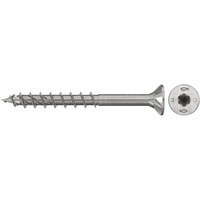 fischer Spanplattenschraube PowerFast II 5,0x60 Senkkopf TX 100 Stück, mit Teilgewinde, Edelstahl A2