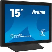 iiyama ProLite T1532MSC-B1S, LED-Monitor 38 cm (15 Zoll), schwarz (matt), XGA, TN, VGA, HDMI, DisplayPort