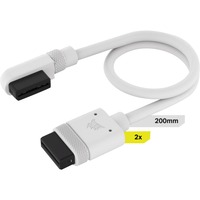 Corsair iCUE LINK Slim-Kabel, 200mm, 90° abgewinkelt weiß, 2 Stück