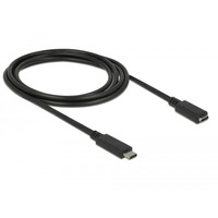 DeLOCK USB 3.2 Gen 1 Verlängerungskabel, USB-C Stecker > USB-C Buchse schwarz, 2 Meter, SuperSpeed