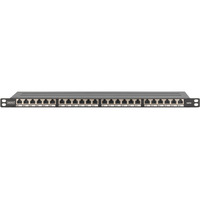 Digitus CAT 6A, Klasse E High Density Patchpanel, 24 Port schwarz, 0,5 HE, geschirmt, 19" Rack Mount