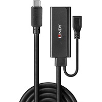 Lindy USB 3.2 Gen 1 Aktivverlängerungskabel, USB-C Stecker > USB-A Buchse schwarz, 3 Meter