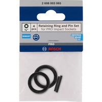 Bosch Set Haltering und Stift, für PRO Impact Steckschlüssel 3/8", Sicherung schwarz, 4-teilig