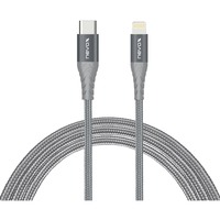 Nevox USB 2.0 Adapterkabel, USB-C Stecker > Lightning Stecker silber/grau, 1 Meter, PD, gesleevt