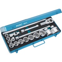 Hazet Steckschlüssel-Satz 1002Z, 3/4", 18-teilig, Werkzeug-Set blau, mit Umschaltknarre