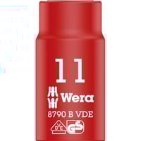Wera VDE Zyklop-Steckschlüssel-Einsatz, 11mm, 3/8" rot/gelb, isoliert bis 1.000 Volt