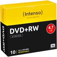 Intenso DVD+RW 4,7 GB, DVD-Rohlinge 4fach, 10 Stück
