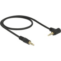 DeLOCK Audiokabel Klinke 3,5mm Stecker > 3,5mm Stecker schwarz, 1 Meter, abgewinkelt