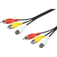 goobay Kabel 3xCinch -> 3xCinch schwarz, 2 Meter